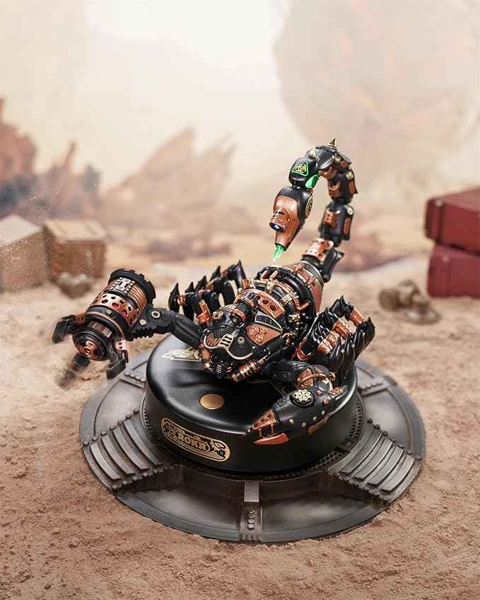 ROKR 3D Metal Model Kits Puzzle for Adults Kids, Steampunk Electric Mechanical Toy, Assembly DIY Gift Plastic Craft Hobby for Men, Women (Emperor Scorpion)