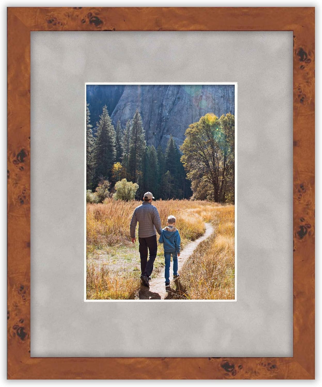 Pack of 25 Acid Free 11x14 Mats Bevel Cut for 8.5x11 Photos - Light Grey Suede Precut Matboards With Backing Boards and Clear Photo Mat Bags For Pictures, Photos, Framing - 4-ply Thickness