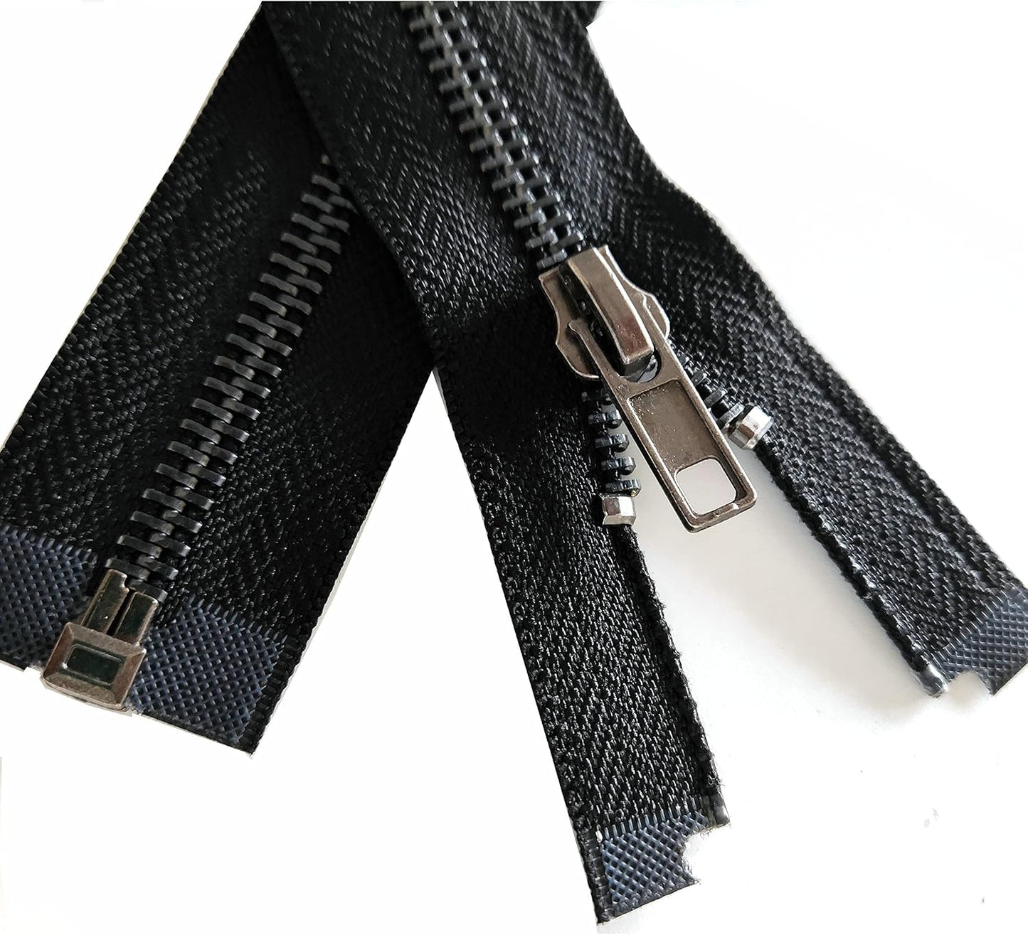 Leekayer Zipper 5# 26 Inch Metal Zippers Black Nickel 66cm Separating Zipper for Sewing Jackets Bag Crafts Handmade Replacement Zipper for Repair Coat Bulk 2pcs