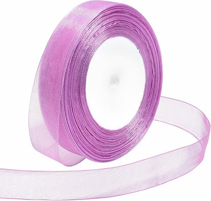 Ribbon for Gift Wrapping 3/4 inch Lavender Sheer Organza Ribbon for Flower Bouquet Tulle Thin Chiffon Ribbons for Wedding Invitations Christmas Halloween Presents Decorations Crafts 50 Yards - Crafty Corner