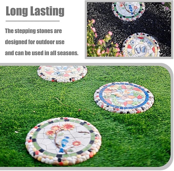 Stepping Garden Stone 1/3 / 6 Pack Step Stone for Yard Pool, Outside Garden Stepping Stone for Yard, Butterfly Dragonfly Gardening Gifts Stairs for Mothers Day (Color : Hummingbird)