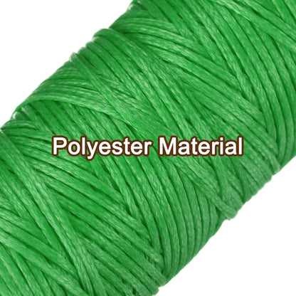 uxcell Leather Sewing Waxed Thread, 55 Yards / 50m 0.8mm 150D Flat Polyester All-Purpose Threads for Leather Crafts, Bookbinding, Green