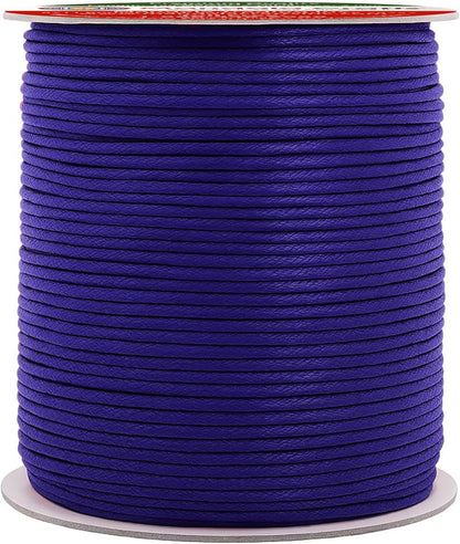 Mandala Crafts 2mm 109 Yards Dark Indigo Cotton Waxed Cord for Jewelry Making Bracelet Cord Waxed String - Beading String Thread Jewelry Cords for Necklaces String