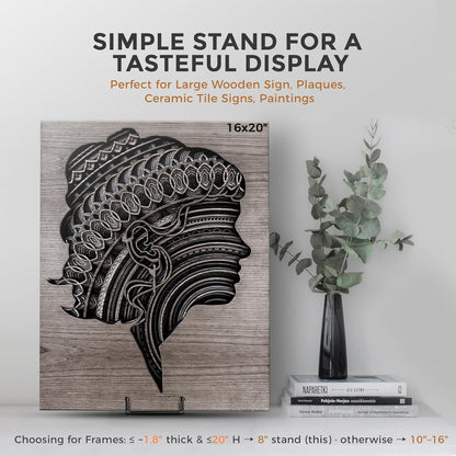TR-LIFE Plate Stands/Holder for Display, 8 Inch, Large, Metal Frame for Picture, Decorative Platter, Book, Photo Easel (2 Pack)