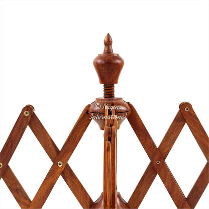 Nagina International's Yarn Swift Umbrella Table Top Yarn Winder | Hand Operated Ball Winder Holder | Knitting Tool for Swift Winding Lines, Laces Yarns & Fiber (Rosewood)