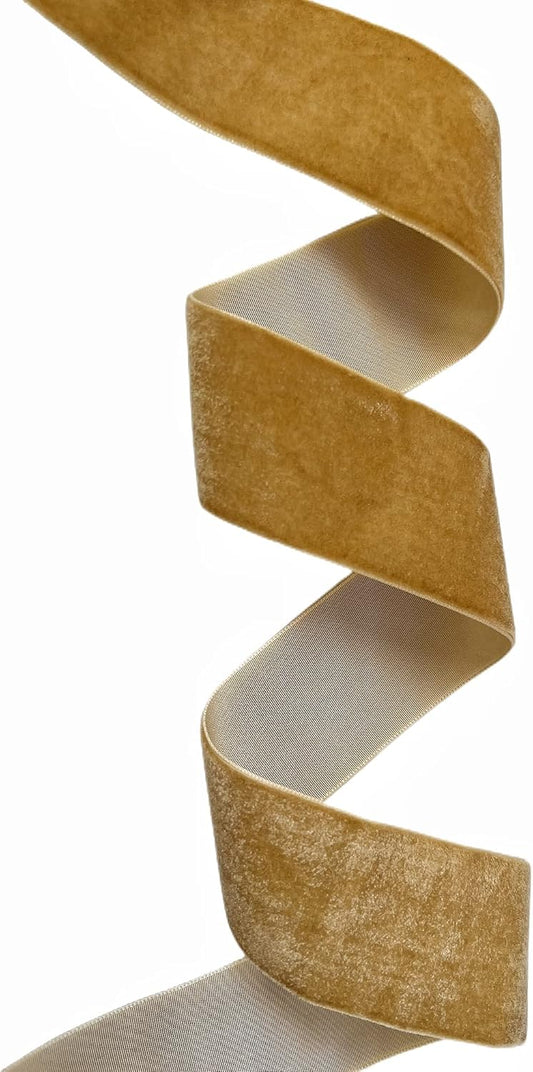 Velvet Ribbon, 1 1/2-Inch by 25-Yard Spool (Khaki) - Crafty Corner