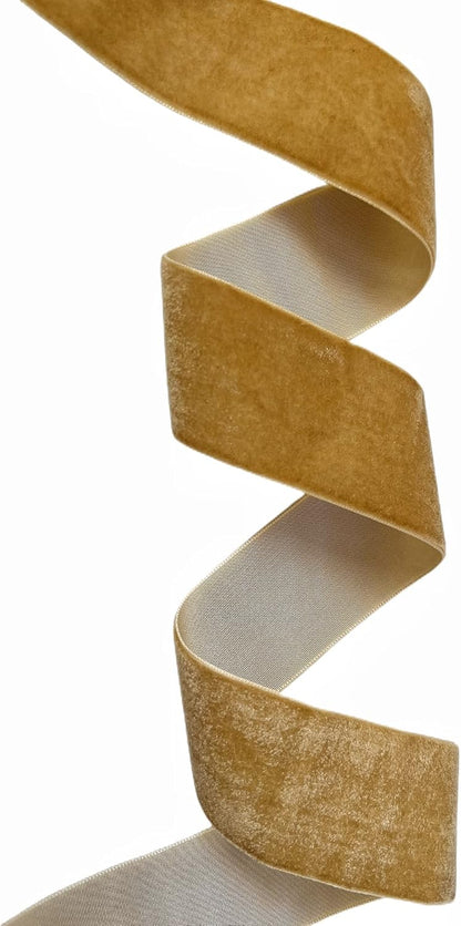 Velvet Ribbon, 1 1/2-Inch by 25-Yard Spool (Khaki) - Crafty Corner