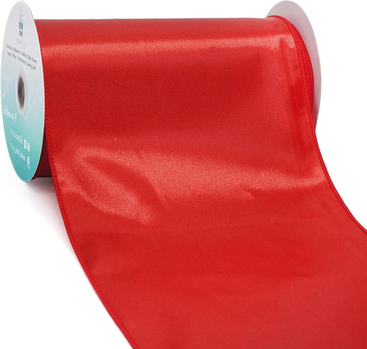 CT CRAFT LLC Satin Wired Ribbon 6 Inch x 10 Yards Red for Christmas Home Décor Gift Wrapping Tree Topper Bow Wreath DIY Crafts, - Crafty Corner