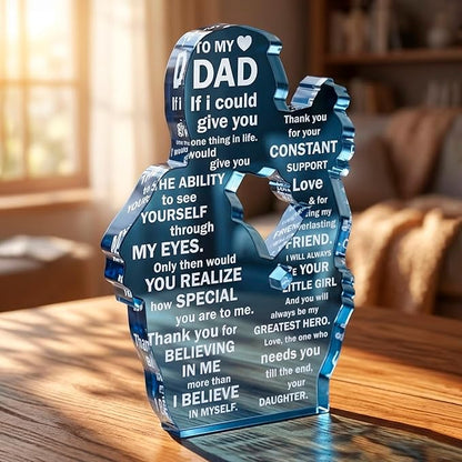 Fathers Day Dad Gifts from Daughter, Best Dad Ever Gifts, Meaningful Sentimental Desk Decor, Heartfelt Sweet Keepsake, Unique Birthday Present Idea for Father, Loving Appreciation Surprise
