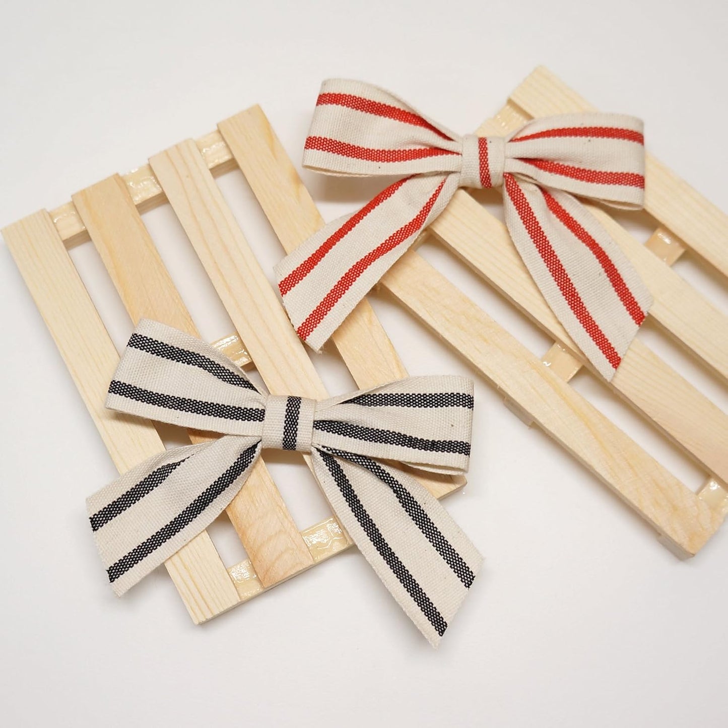 CT CRAFT LLC Ivory Cotton Black Stripes Ribbon 1" x 10 Yards for Home Décor Gift Present Wrapping DIY Crafts Birthday Wedding Bouquet Christmas - Crafty Corner