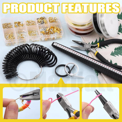 Mardatt 957Pcs Jewelry Making Supplies Kit - Includes Pliers, Ring Sizer, Wires, Opener & Other Findings for Jewelry Making & Repair - Crafty Corner