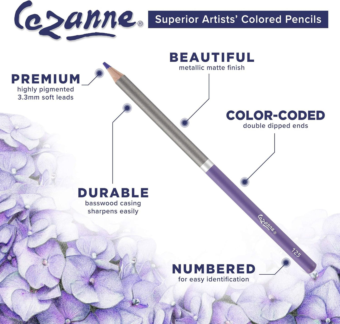 Creative Mark Cezanne Premium Colored Pencils Primary Blue 6 Pack - Highly-Pigmented Drawing Pencils - Coloring Pencils for Drawing, Blending, Coloring, and More