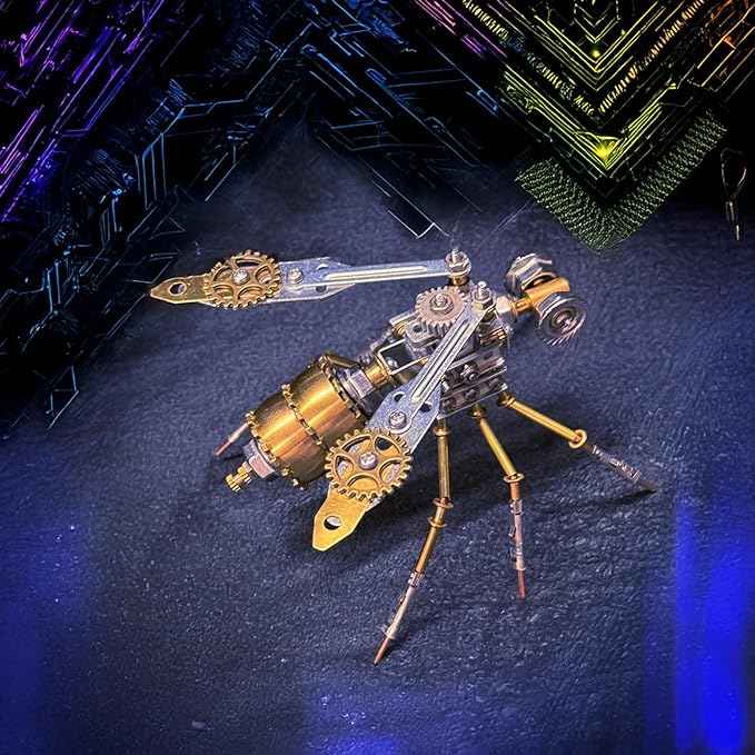 Mechanical Wasp Model Steampunk Insect Sculpture,3D Metal Model Kits, DIY Projects Hobby Kit Metal Building,Arts and Crafts Sets,Gifts for Birthday (Mechanical Wasp A)