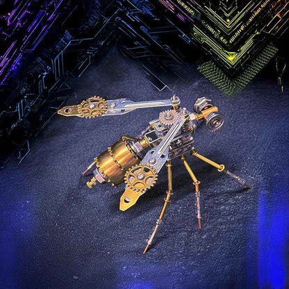 Mechanical Wasp Model Steampunk Insect Sculpture,3D Metal Model Kits, DIY Projects Hobby Kit Metal Building,Arts and Crafts Sets,Gifts for Birthday (Mechanical Wasp A)