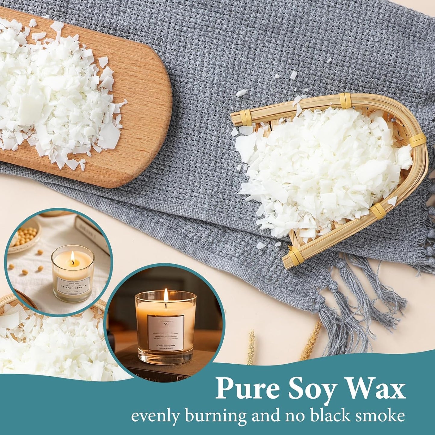 SAEUYVB Candle Making Kit,Soy Wax for Candle Making,DIYCandle Making Supplies,Including 5lbs Natural Soy Wax Flakes,Wax Melter,Thermometer,Wicks,Candle Kit for Adults,Beginnner - Crafty Corner