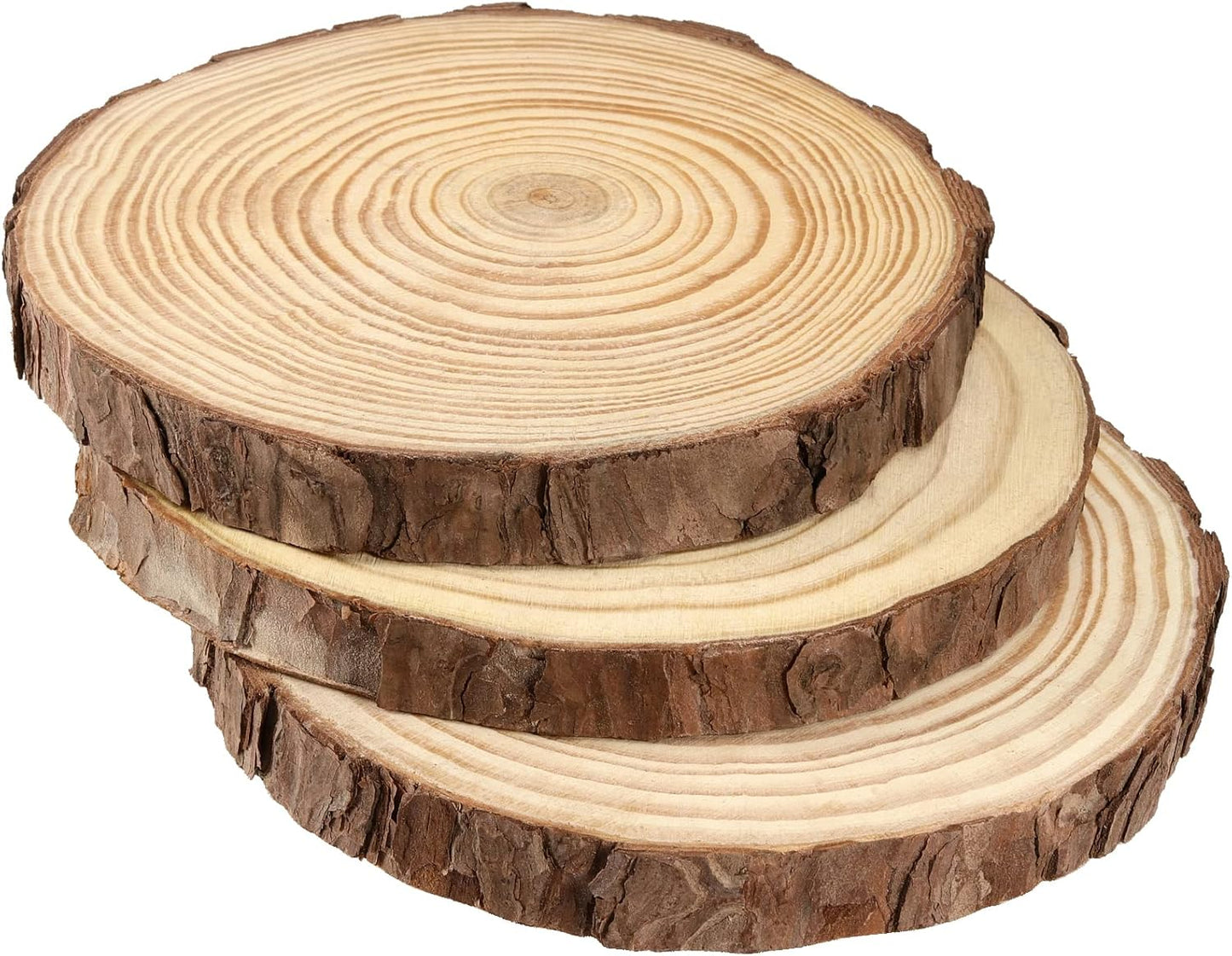 JEUIHAU 8 PCS 7-7.9 Inches Natural Unfinished Wood Slices, Round Wooden Tree Bark Discs, Wooden Circles for DIY Crafts, Christmas, Rustic Wedding Ornaments - Crafty Corner