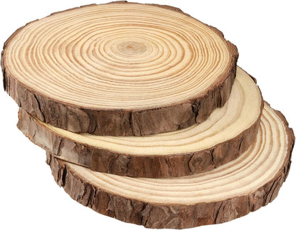 JEUIHAU 8 PCS 7-7.9 Inches Natural Unfinished Wood Slices, Round Wooden Tree Bark Discs, Wooden Circles for DIY Crafts, Christmas, Rustic Wedding Ornaments - Crafty Corner