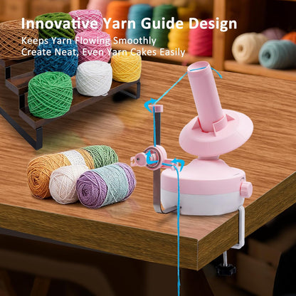 Yocrefun Electric Yarn Winder, Automatic Yarn Ball Winder for Crocheting & Knitting, Stepless Speed, Easy to Use, Efficient Large Capacity Yarn Cake Maker, Ideal Gift for Yarn Lovers (Pink)