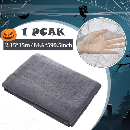 Boao Halloween Cheese cloth 84.65 x 590.55 Inch Gray Cheesecloth Roll for Crafts Large Cotton Muslin Gauze Fabric for Halloween Outdoor & Indoor Spooky Decoration