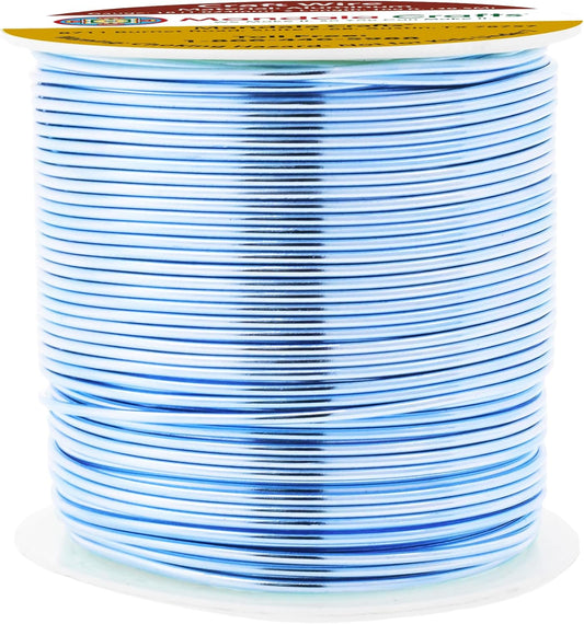 Mandala Crafts 18 Gauge Anodized Aluminum Craft Wire for Jewelry Making - 100 FT Colored Flexible Ice Blue Wire - Bendable for Bonsai Armature Crafting Sculpting - Crafty Corner