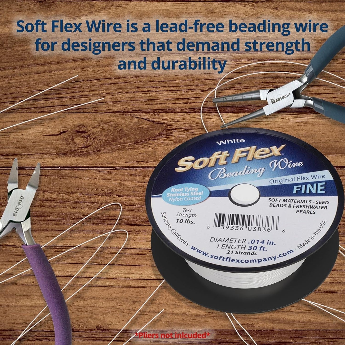 Soft Flex 21 Strand Beading Wire - Fine 0.14 Diameter - 30 Feet Design Wire - Crafty Corner