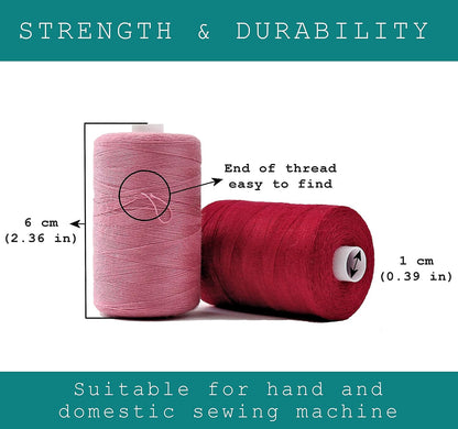 BlesSew Sewing Thread - 24 Spools of Polyester Thread for Sewing Machine for Beginners, Hand Stitching & Quilting - 1000 yds per Spool in Light Colors