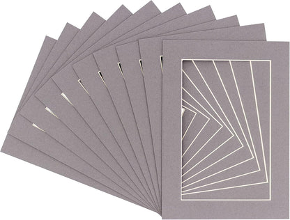 11x14 Mat for 8.5x11 Photo - Precut Charcoal Picture Matboard for Frames 11 x 14 Inches - Bevel Cut Matte to Display Art 8.5 x 11 Inches - Acid Free Pack of 25 MATS with Backing Boards & Clear Bags