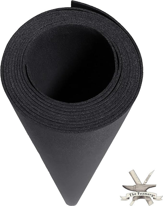 Shape Retention EVA Cosplay Foam - 1mm Thick (Black) X-Large 35”x59” High Density EVA Craft Foam Sheets - Premium 85 kg/m3 Heat Shape Material for DIY, Comic, Con or Halloween Costumes - The Foamory