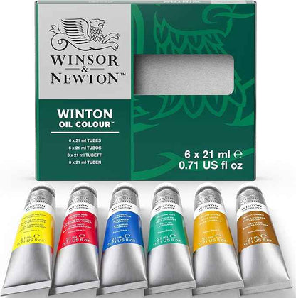 Winsor & Newton Winton Oil Color Paint, Intro Set, 6 x 21ml Tubes, Multicolor, 0.73 Fl Oz (Pack of 6)