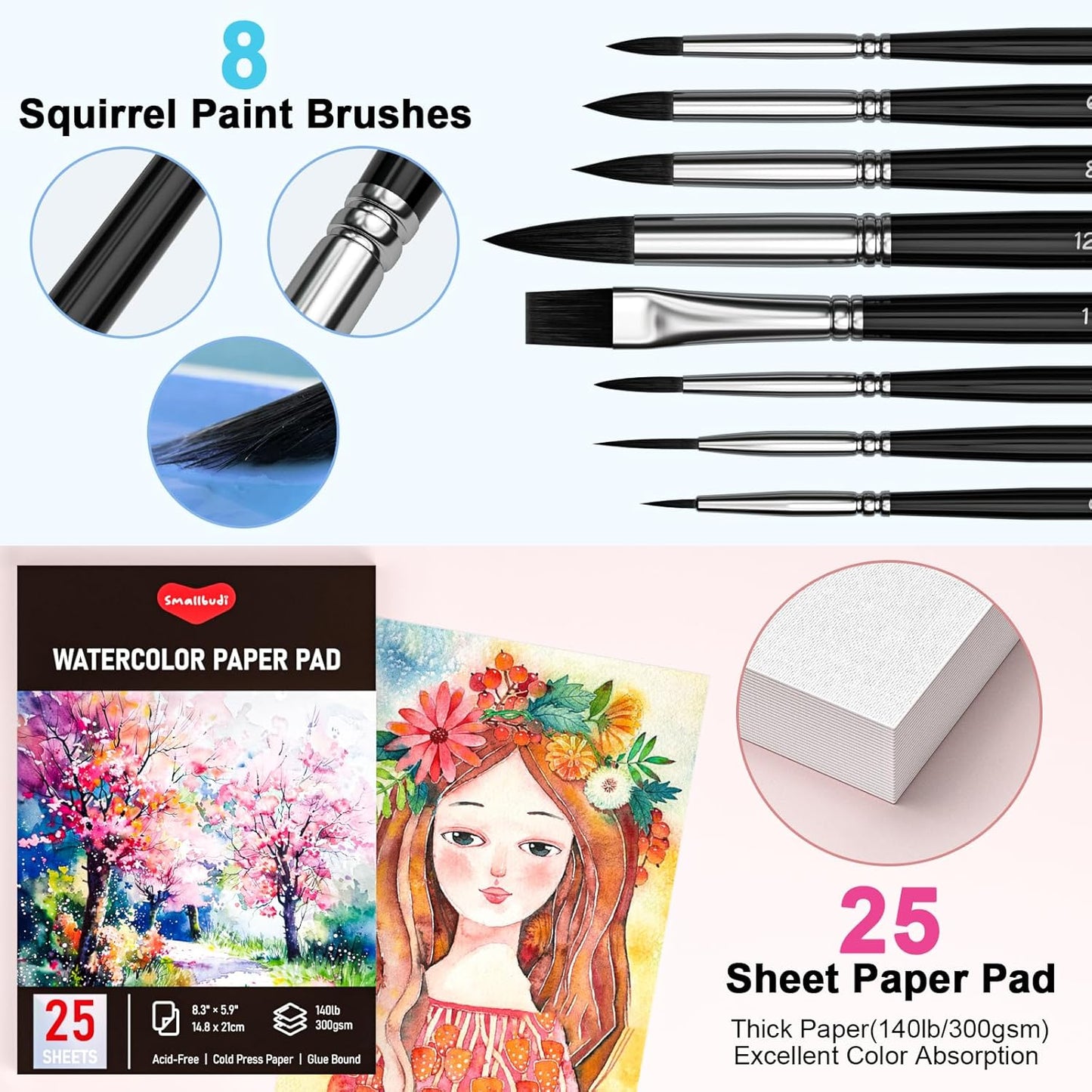 Watercolor Paint Set 168 Colors Including Metallic, Watercolor Kit with Case, Watercolor Paper, Paint Brushes, Palette and Accessories, Water Color Art Supplies Gift for Adults Kids Artists - Crafty Corner