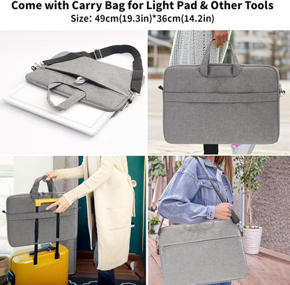 TOHETO A3 Light Board with Bag for Diamond Painting, Super Bright Magnetic Light Pad with Side Buttons, Lightbox for Tracing and Drawing, Corded Light Table for Sketching, Weeding Vinyl (White)