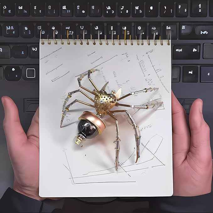 Mechanical Metal DIY 3D Insect Spider Model Brass Puzzle Assembly DIY for Family and Friends(Jumping Spider)