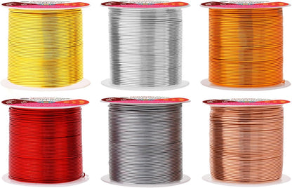 Mandala Crafts 20 Gauge Anodized Aluminum Craft Wire for Jewelry Making - 450 FT Colored Flexible Silver Copper Light Gold Gray Gold Red Wire - Bendable for Bonsai Armature Crafting Sculpting - Crafty Corner