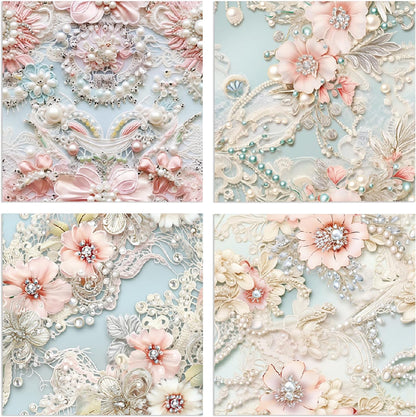 Scrapbook Paper 6X6, Card Making Supplies, Single-Sided Cardstock Paper Pads, Decorative Craft Paper, Pearlescent Bloom Pattern Paper Pack, Decopodge Papers, Scrapbooking junk journal Supplies-24 PCS - Crafty Corner