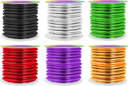 Mandala Crafts 8 Gauge Anodized Aluminum Craft Wire for Jewelry Making - 120 FT Colored Flexible Silver Black Gold Purple Red Kelly Green Wire - Bendable for Bonsai Armature Crafting Sculpting - Crafty Corner