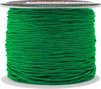 Mandala Crafts 0.5mm 109 Yards Kelly Green Cotton Waxed Cord for Jewelry Making Bracelet Cord Waxed String - Beading String Thread Jewelry Cords for Necklaces String