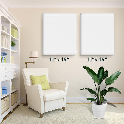 ESRICH 11x14 Canvases for Painting, 24 Pack Blank White Canvases for Painting - Cotton Paint Canvases for Oil, Acrylic & Watercolor Paint.