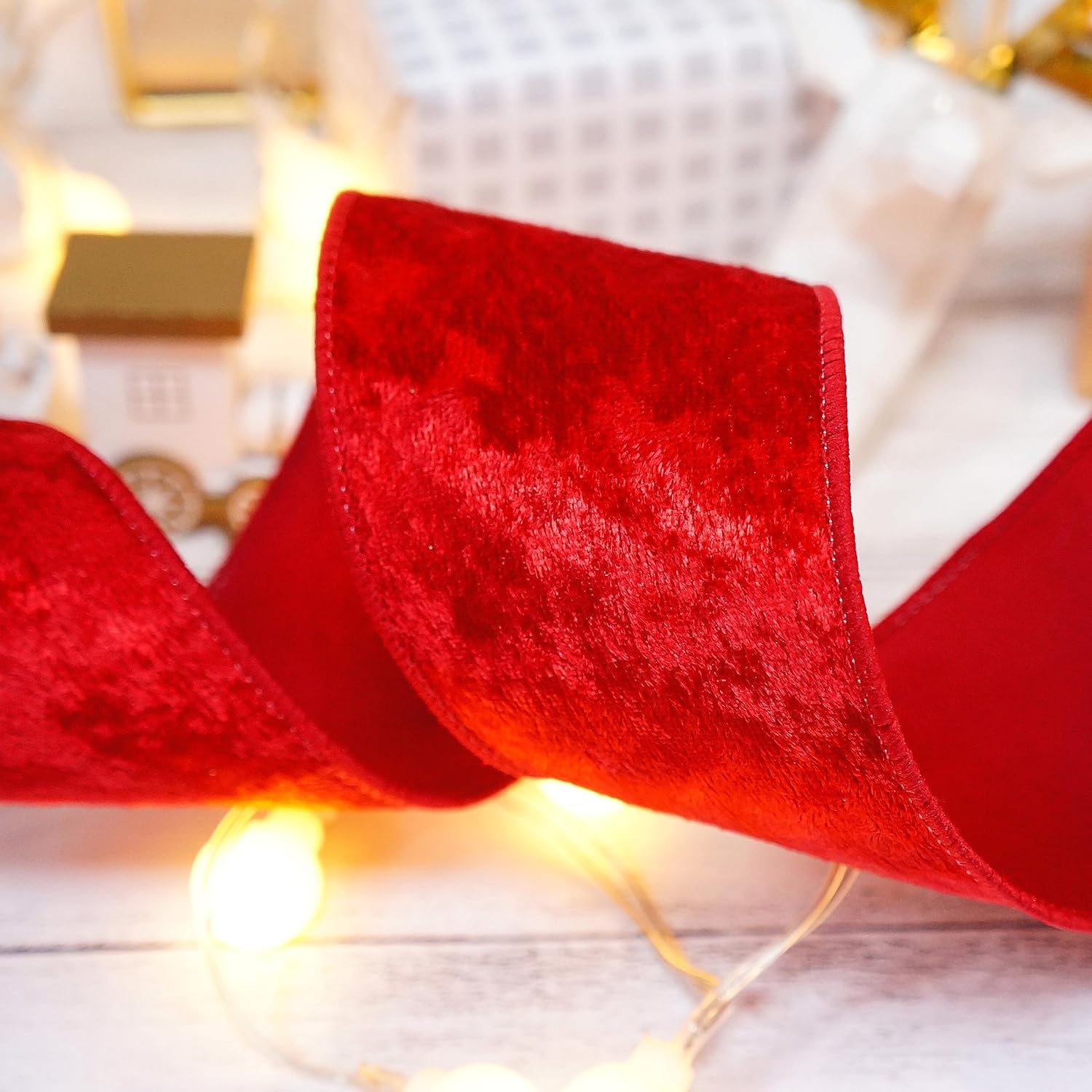 Red Velvet Ribbon 2.5 Inch x 10 Yards for Christmas Tree Topper Home Decoration Wreath Gift Wrapping DIY Craft - Crafty Corner