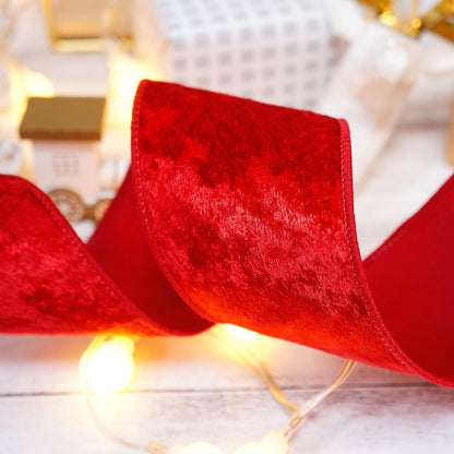 Red Velvet Ribbon 2.5 Inch x 10 Yards for Christmas Tree Topper Home Decoration Wreath Gift Wrapping DIY Craft - Crafty Corner
