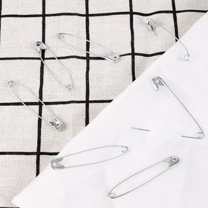 100 Pack Silver Safety Pins Assorted, Galvanized Steel Bulk Safety Pins for Sewing, Clothes, Arts & Craft (2.1 Inch / 54 mm)
