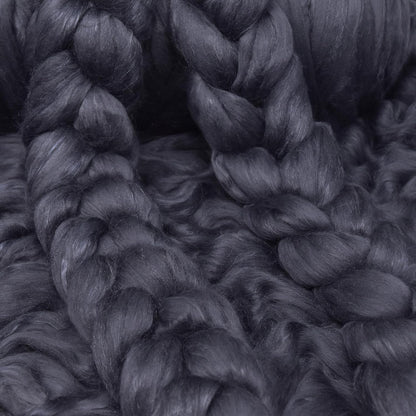 Merino Silk Luxe Tonal Designer Blend. Superfine Merino, Mulberry Silk, Tussah Silk. Top Roving for Spinning or Felting. Moon Shadow 1oz