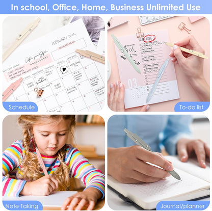 Donyang Gel Pens, 7pcs 0.5mm Cute Black Ink Fine Point Pens With Smooth Writing, Quick Dry Pen For Journaling, Teacher Work Desk Accessories Office School Supplies for Men Women Student (Morandi)