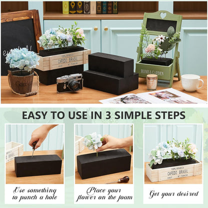 Lallisa 8 Pcs Reusable Floral Foam Blocks Water Weather Resistant Dry Floral Foam for Artificial Flower Arrangements Outdoor Flower Boxes Outside Hanging Planters Wedding Home Decor (9 x 3 x 3")