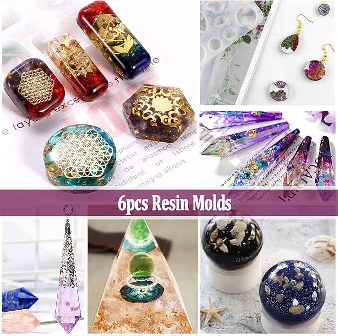 Resin Kit - Complete Resin Kits and Molds Set, 125pcs Resin Jewelry Making Kit for Beginners with Sphere, Pyramid, Crystal Molds & Epoxy Supplies for DIY Crafts