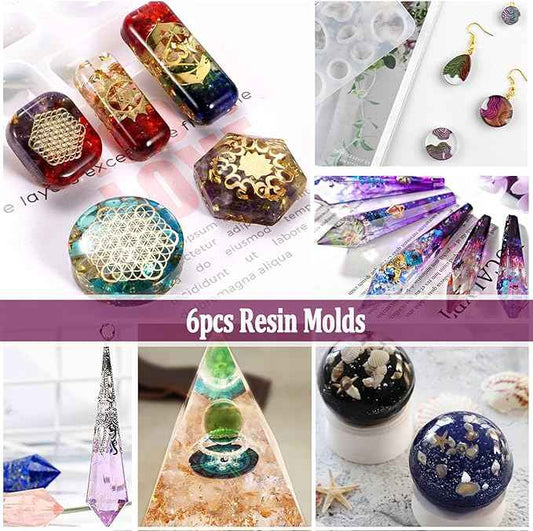 Resin Kit - Complete Resin Kits and Molds Set, 125pcs Resin Jewelry Making Kit for Beginners with Sphere, Pyramid, Crystal Molds & Epoxy Supplies for DIY Crafts