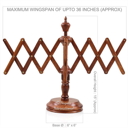 Nagina International's Yarn Swift Umbrella Table Top Yarn Winder | Hand Operated Ball Winder Holder | Knitting Tool for Swift Winding Lines, Laces Yarns & Fiber (Rosewood)