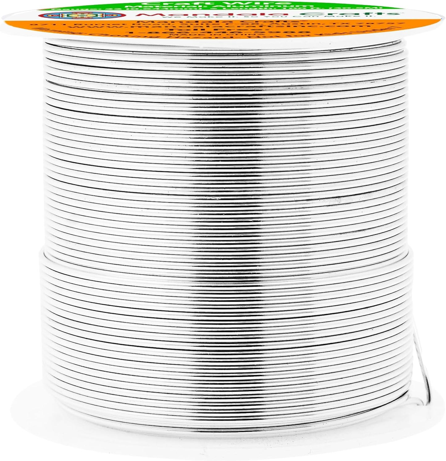 Mandala Crafts 22 Gauge Anodized Aluminum Craft Wire for Jewelry Making - 100 FT Colored Flexible Silver Tone Wire - Bendable for Bonsai Armature Crafting Sculpting - Crafty Corner