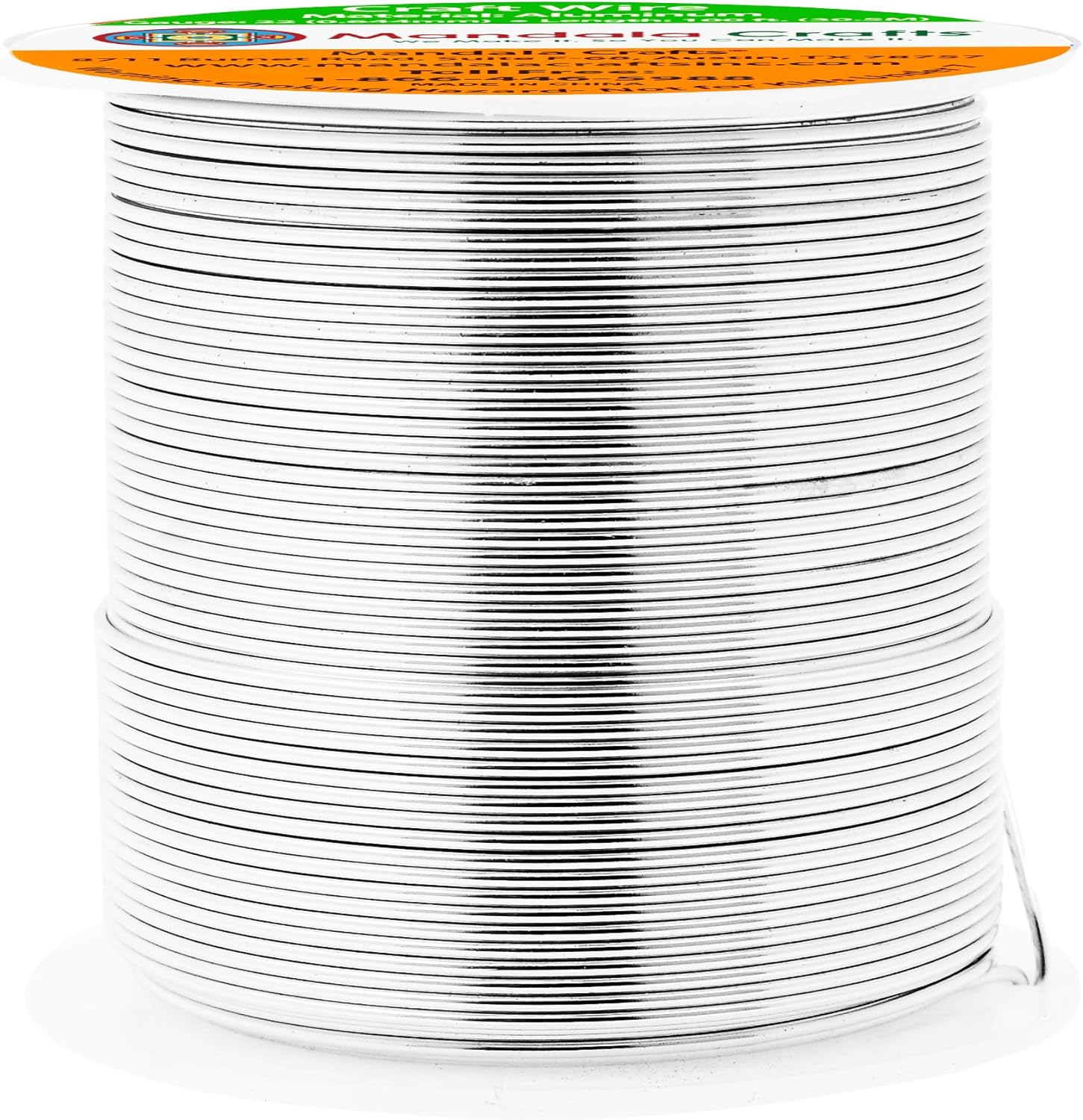 Mandala Crafts 22 Gauge Anodized Aluminum Craft Wire for Jewelry Making - 100 FT Colored Flexible Silver Tone Wire - Bendable for Bonsai Armature Crafting Sculpting - Crafty Corner