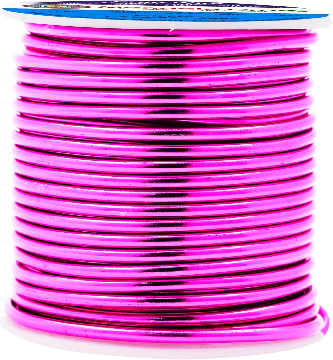 Mandala Crafts 12 Gauge Anodized Aluminum Craft Wire for Jewelry Making - 60 FT Colored Flexible Magenta Wire - Bendable for Bonsai Armature Crafting Sculpting - Crafty Corner