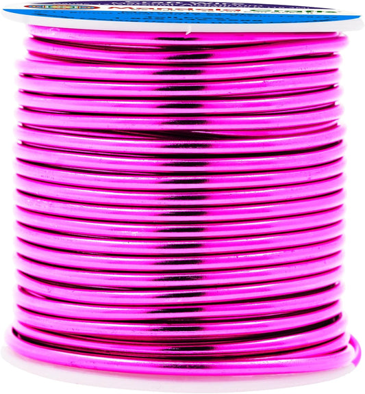 Mandala Crafts 12 Gauge Anodized Aluminum Craft Wire for Jewelry Making - 60 FT Colored Flexible Magenta Wire - Bendable for Bonsai Armature Crafting Sculpting - Crafty Corner